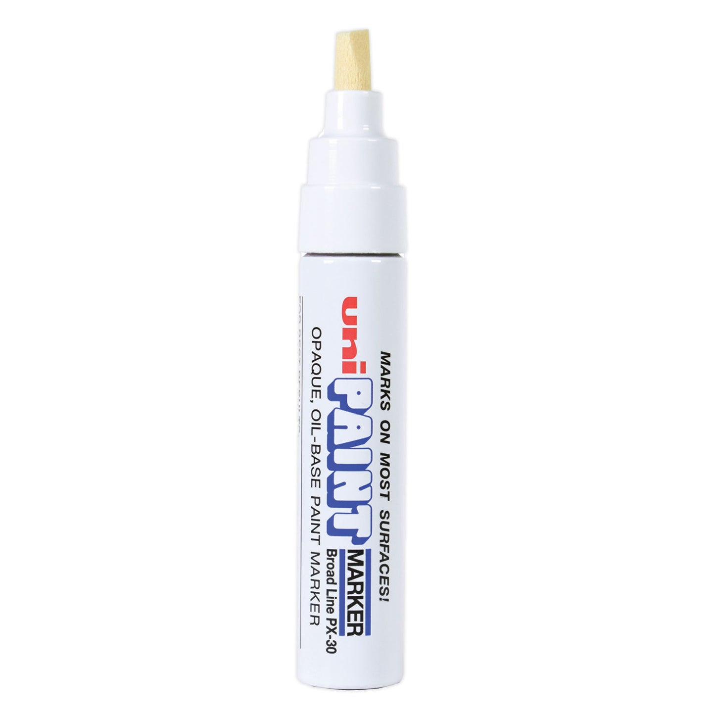 uni Paint Permanent Marker, Broad Chisel Tip, White (63743)