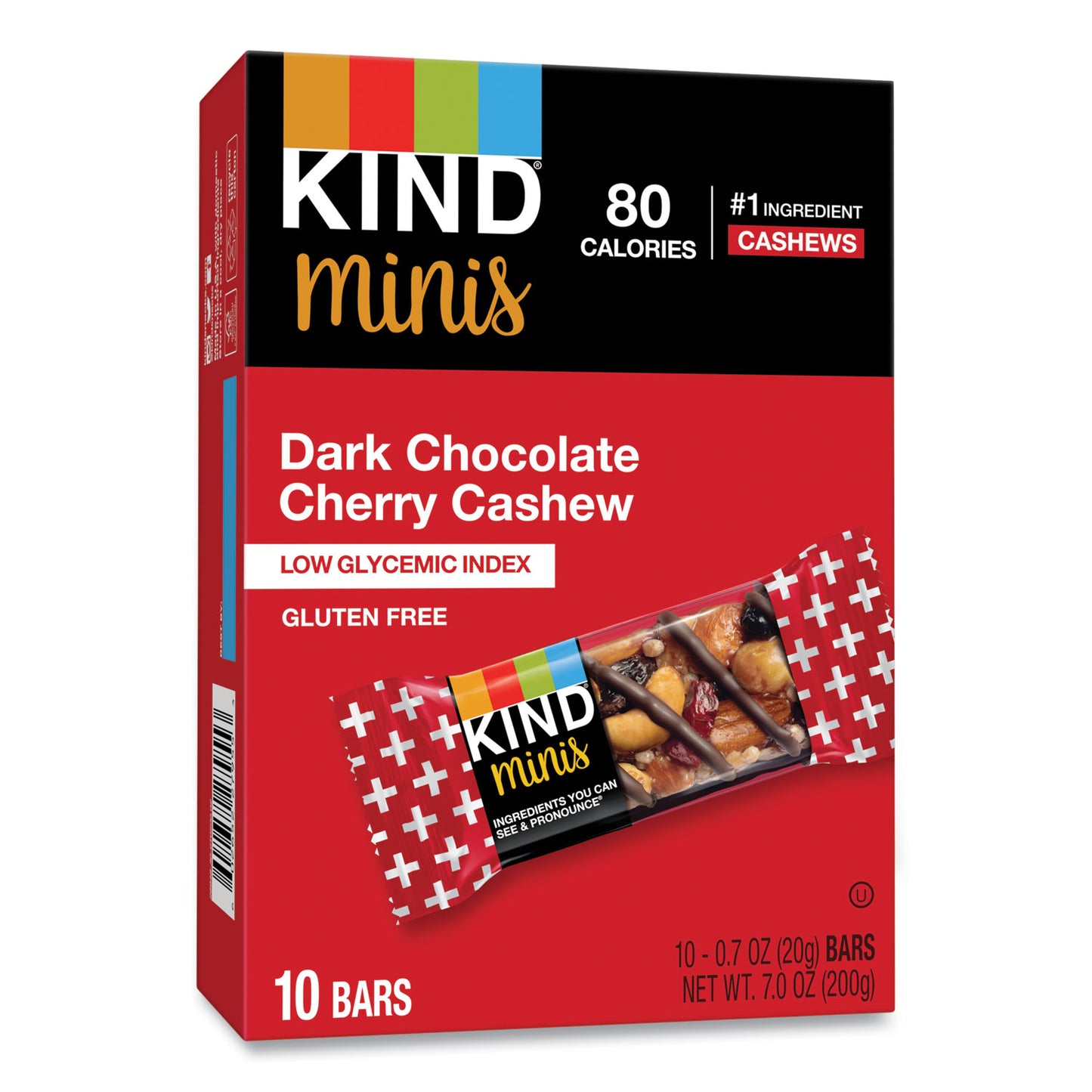 KIND Minis, Dark Chocolate Cherry Cashew, 0.7 oz, 10/Pack (27962)