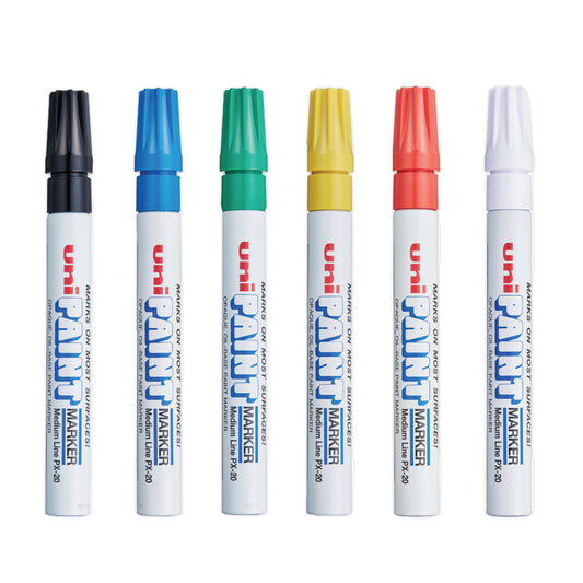 uni Paint Permanent Marker, Medium Bullet Tip, Assorted Colors, 6/Set (63630)