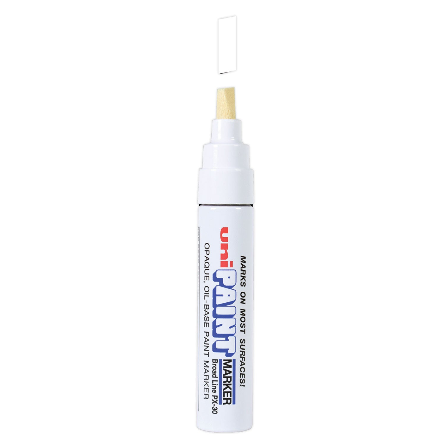 uni Paint Permanent Marker, Broad Chisel Tip, White (63743)