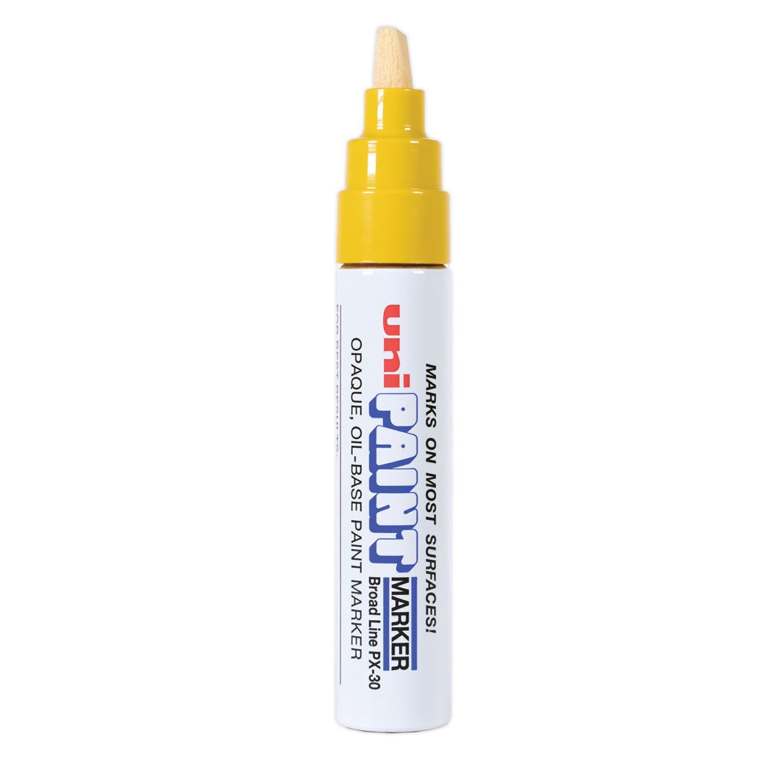 uni Paint Permanent Marker, Broad Chisel Tip, Yellow (63735)