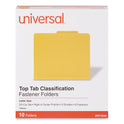 Universal Bright Colored Pressboard Classification Folders, 2" Expansion, 2 Dividers, 6 Fasteners, Letter Size, Yellow Exterior, 10/Box (10304)