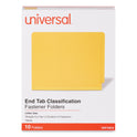 Universal Deluxe Six-Section Pressboard End Tab Classification Folders, 2 Dividers, 6 Fasteners, Letter Size, Yellow, 10/Box (10319)