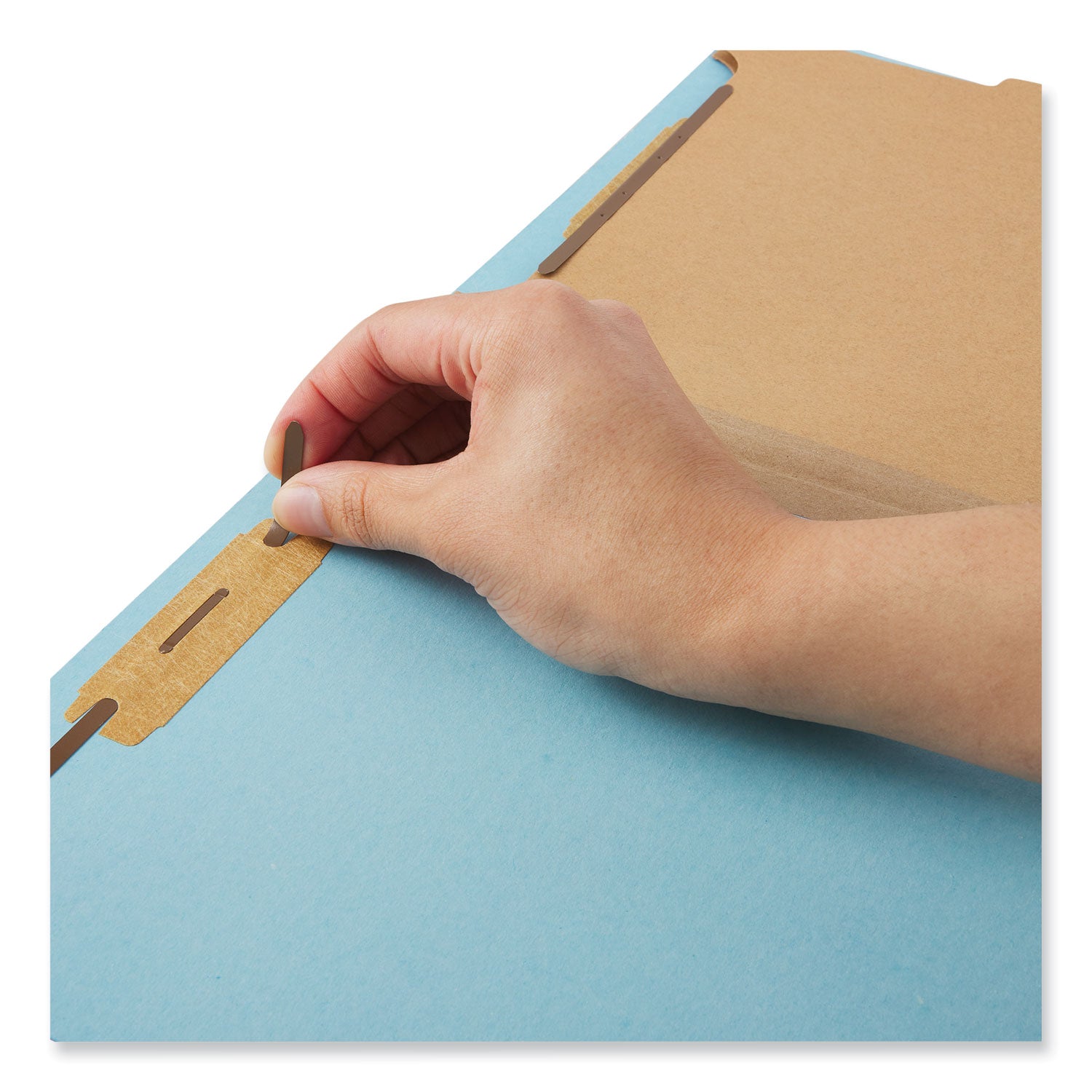 Universal Top Tab Classification Folders, 1" Expansion, 2 Fasteners, Letter Size, Light Blue Exterior, 25/Box (10415)