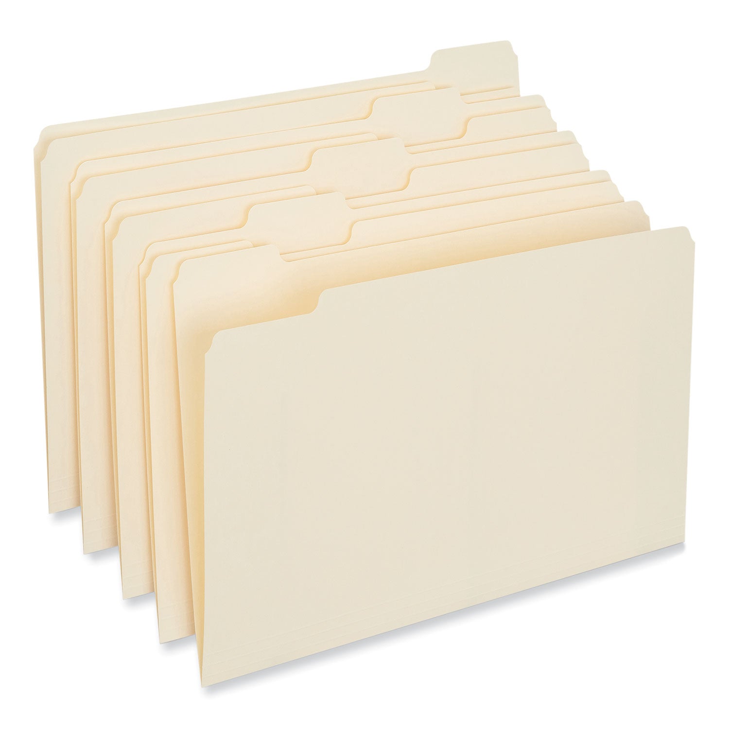 Universal Top Tab File Folders, 1/5-Cut Tabs: Assorted, Letter Size, 0.75" Expansion, Manila, 100/Box (12115)