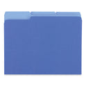 Universal Interior File Folders, 1/3-Cut Tabs: Assorted, Letter Size, 11-pt Stock, Blue, 100/Box (12301)