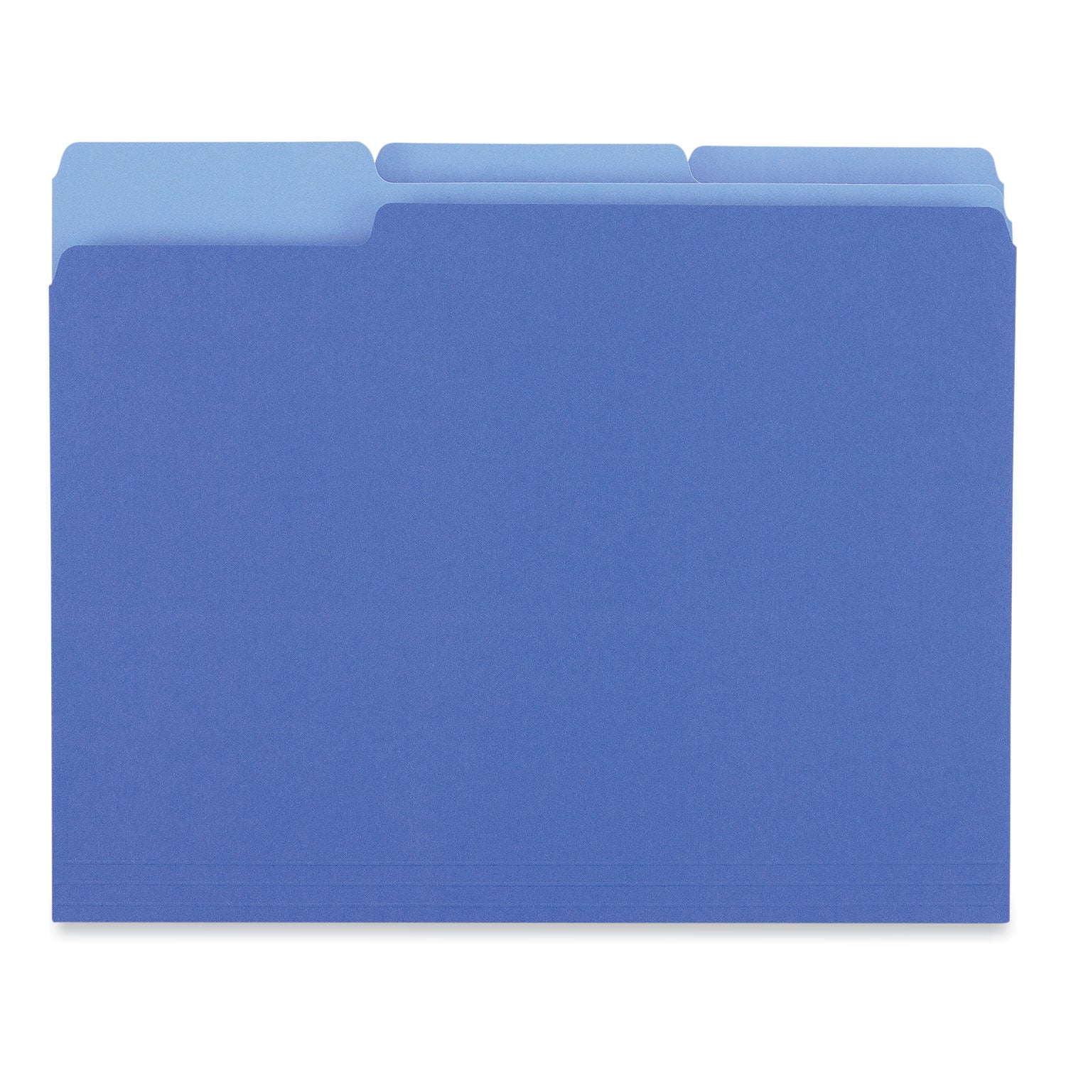 Universal Interior File Folders, 1/3-Cut Tabs: Assorted, Letter Size, 11-pt Stock, Blue, 100/Box (12301)