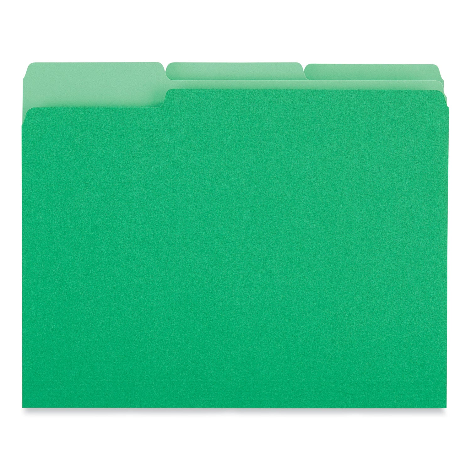 Universal Interior File Folders, 1/3-Cut Tabs: Assorted, Letter Size, 11-pt Stock, Green, 100/Box (12302)