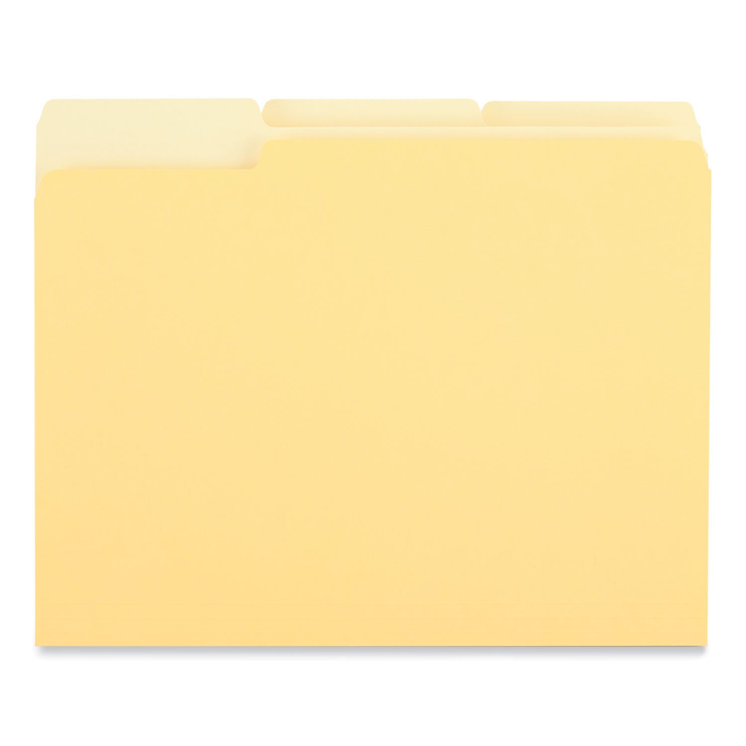 Universal Interior File Folders, 1/3-Cut Tabs: Assorted, Letter Size, 11-pt Stock, Yellow, 100/Box (12304)