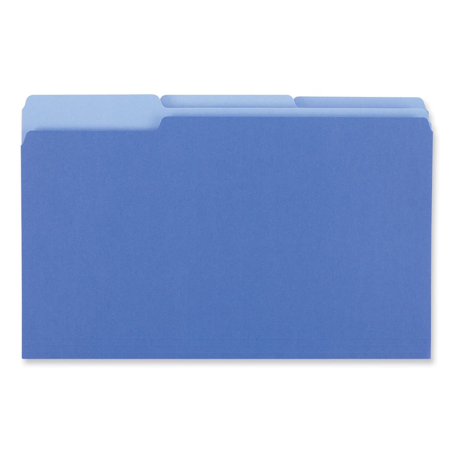 Universal Interior File Folders, 1/3-Cut Tabs: Assorted, Legal Size, 11-pt Stock, Blue, 100/Box (15301)