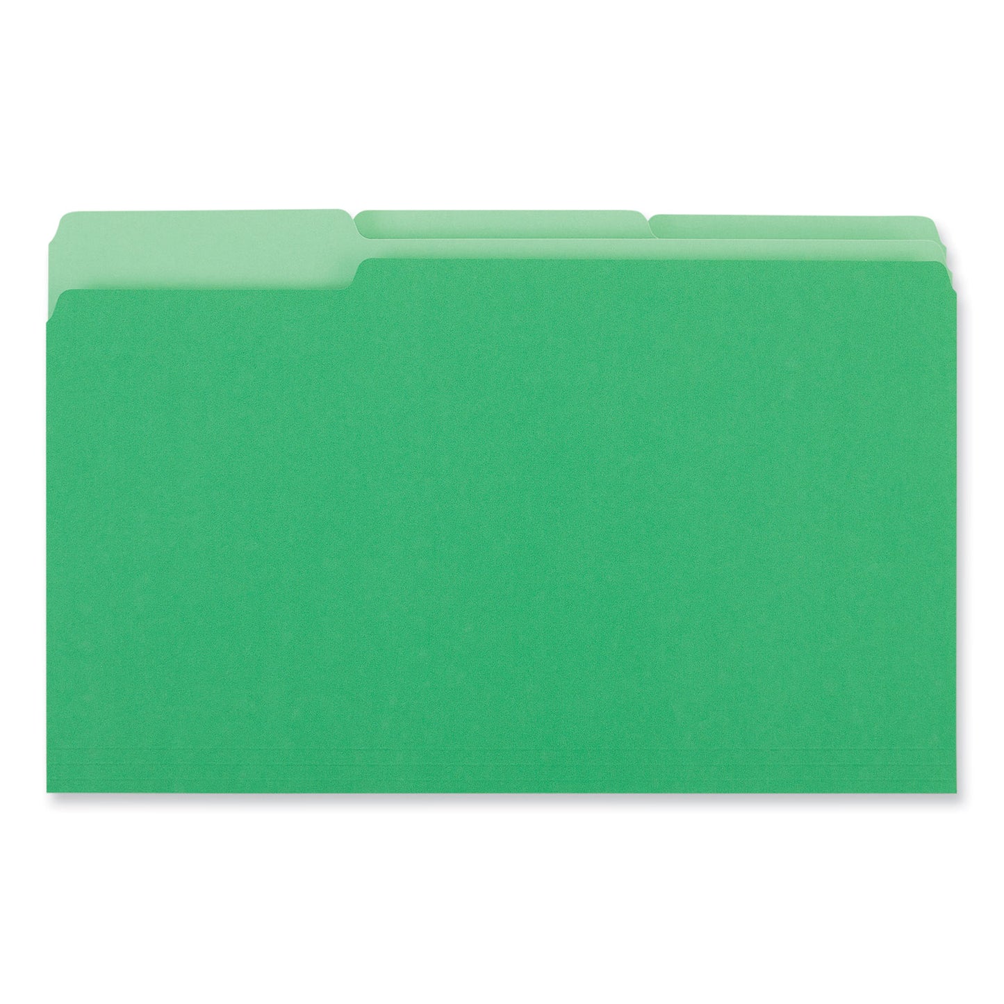 Universal Interior File Folders, 1/3-Cut Tabs: Assorted, Legal Size, 11-pt Stock, Green, 100/Box (15302)