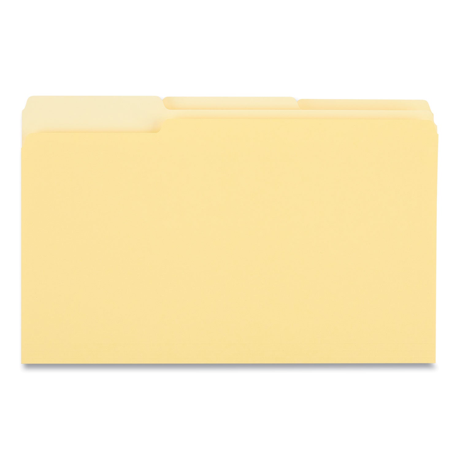 Universal Interior File Folders, 1/3-Cut Tabs: Assorted, Legal Size, 11-pt Stock, Yellow, 100/Box (15304)