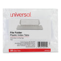 Universal Hanging File Folder Plastic Index Tabs, 1/5-Cut, Clear, 2.25" Wide, 25/Pack (42215)