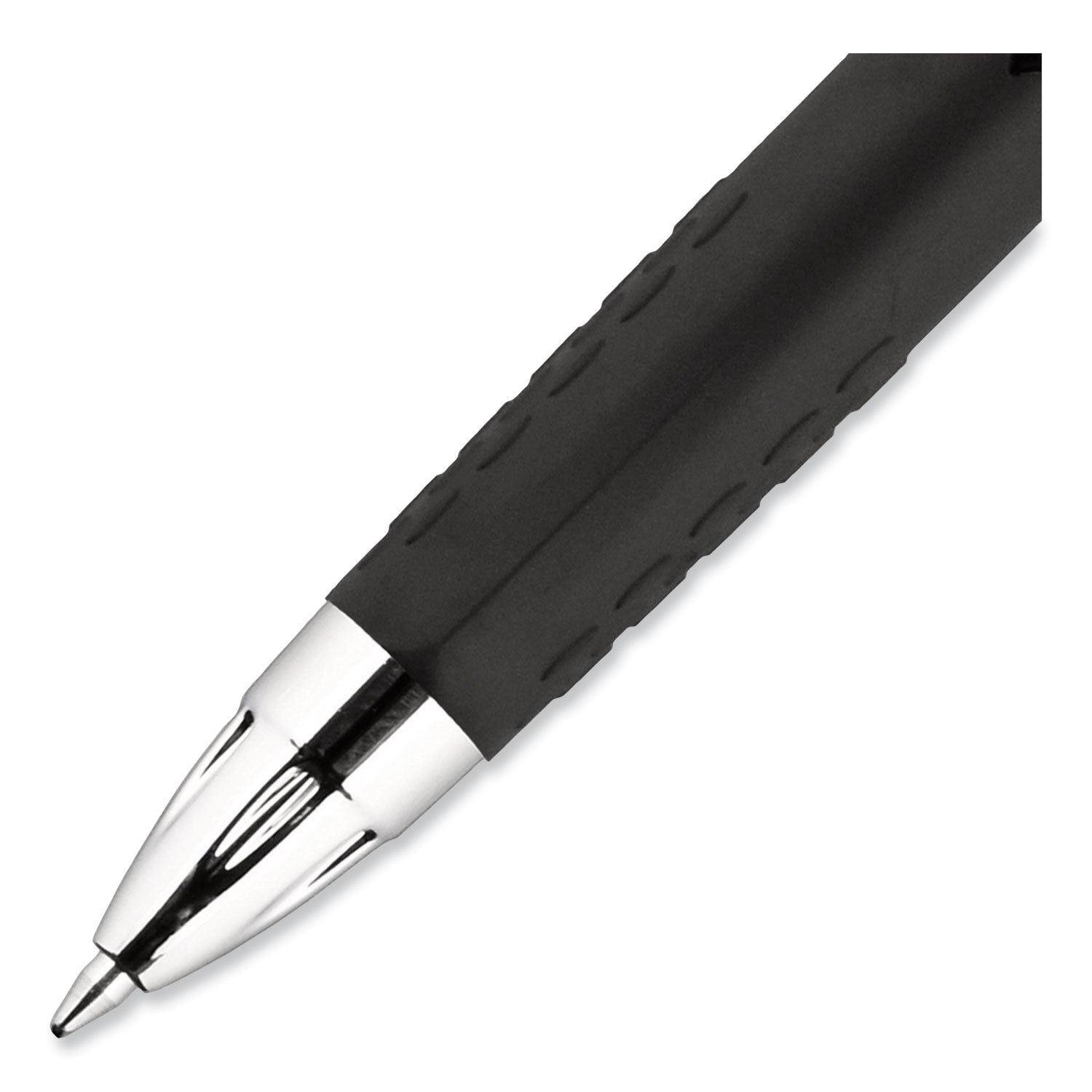 uni-ball Signo 207 Gel Pen, Retractable, Medium 0.7 mm, Black Ink, Smoke/Black Barrel, 4/Pack (33960PP)