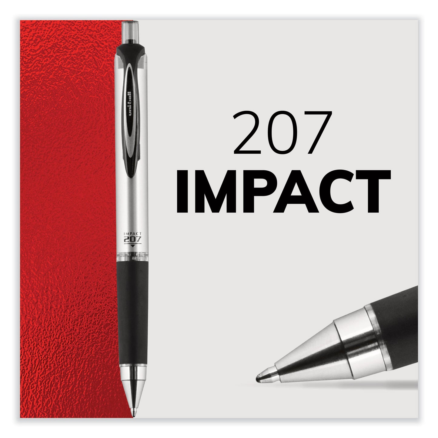 uni-ball 207 Impact RT Gel Retractable Pen Refills, Bold 1 mm Conical Tip, Black Ink, 2/Pack (65873PP)