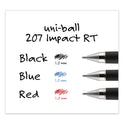 uni-ball 207 Impact RT Gel Retractable Pen Refills, Bold 1 mm Conical Tip, Blue Ink, 2/Pack (65874PP)