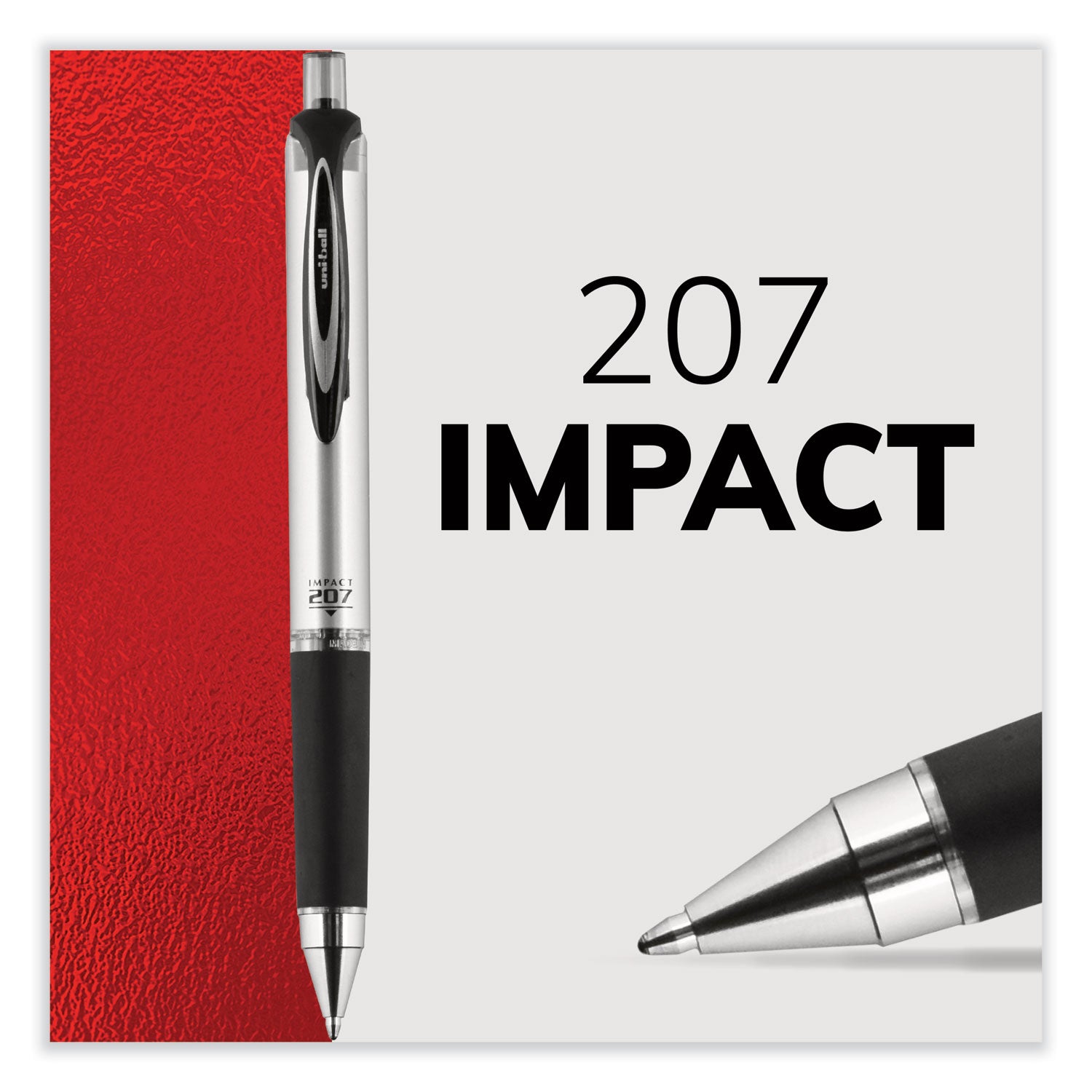 uni-ball 207 Impact RT Gel Retractable Pen Refills, Bold 1 mm Conical Tip, Blue Ink, 2/Pack (65874PP)