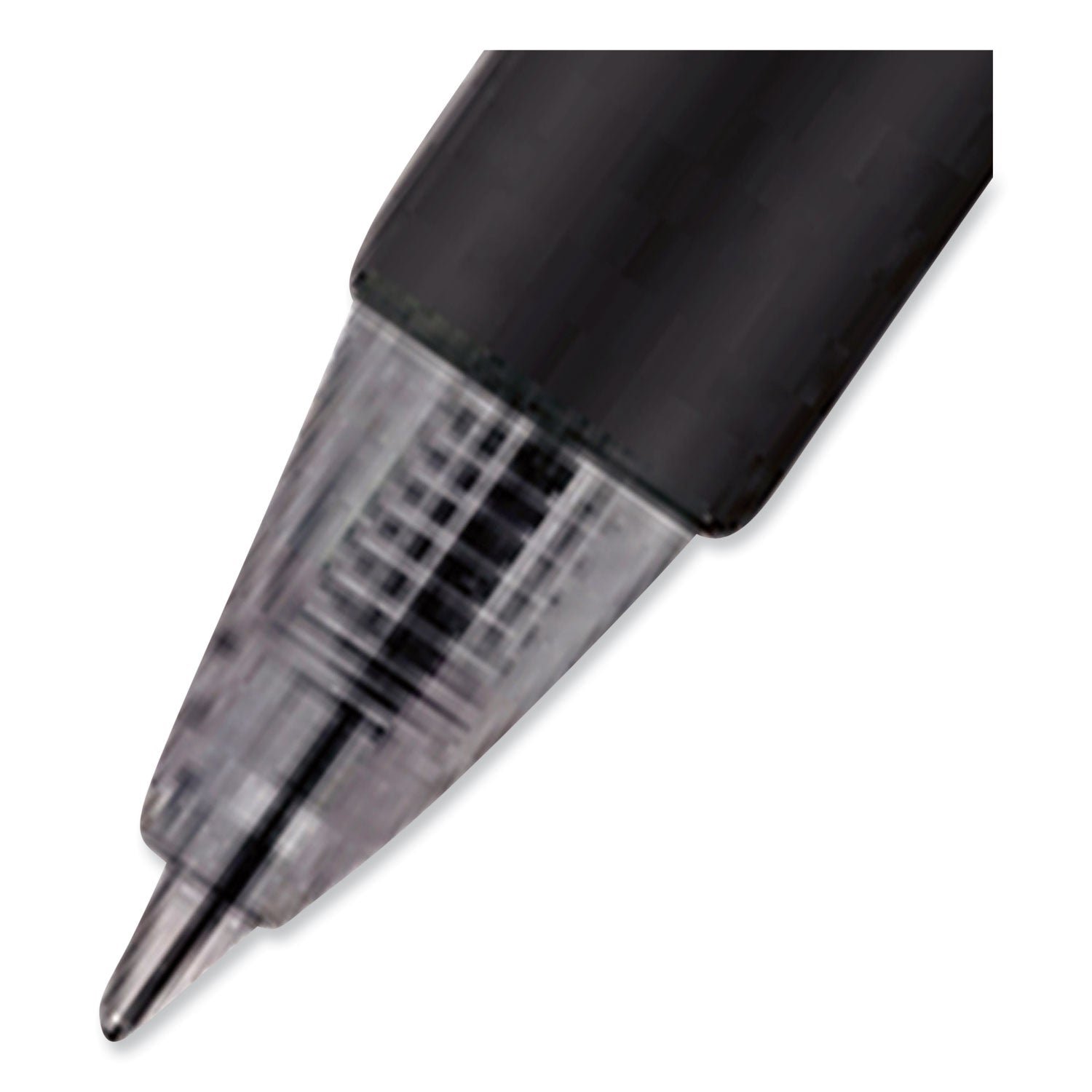 uni-ball Signo Gel Pen, Retractable, Medium 0.7 mm, Black Ink, Silver/Black Barrel, Dozen (65940)