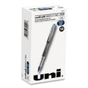uni-ball VISION ELITE BLX Series Hybrid Gel Pen, Stick, Extra-Fine 0.5 mm, Blue-Infused Black Ink, Gray/Blue/Clear Barrel (69020)