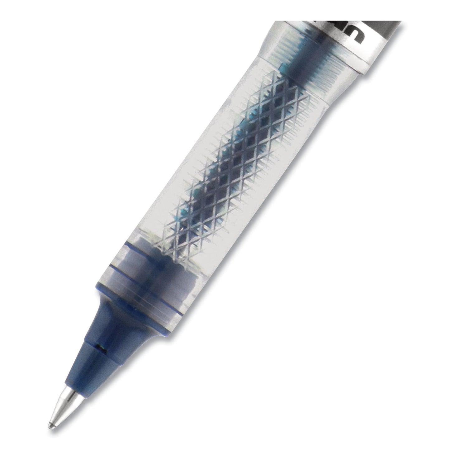 uni-ball VISION ELITE BLX Series Hybrid Gel Pen, Stick, Extra-Fine 0.5 mm, Blue-Infused Black Ink, Gray/Blue/Clear Barrel (69020)