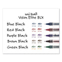 uni-ball VISION ELITE BLX Series Hybrid Gel Pen, Stick, Extra-Fine 0.5 mm, Blue-Infused Black Ink, Gray/Blue/Clear Barrel (69020)