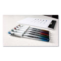 uni-ball VISION ELITE BLX Series Hybrid Gel Pen, Stick, Extra-Fine 0.5 mm, Blue-Infused Black Ink, Gray/Blue/Clear Barrel (69020)