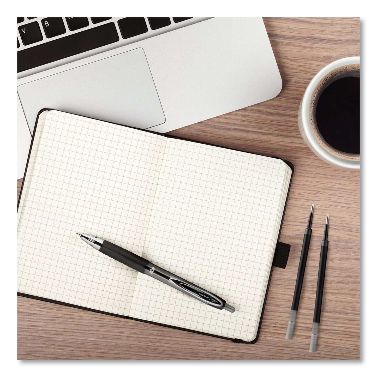 uni-ball Refill for Signo Gel 207 Pens, Medium 0.7 mm Conical Tip, Black Ink, 2/Pack (70207PP)