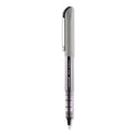 uni-ball VISION Needle Roller Ball Pen, Stick, Fine 0.7 mm, Black Ink, Gray/Clear/Black Barrel, Dozen (1734903)