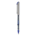 uni-ball VISION Needle Roller Ball Pen, Stick, Fine 0.7 mm, Blue Ink, Gray/Clear/Blue Barrel, Dozen (1734904)