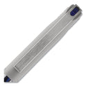 uni-ball VISION Needle Roller Ball Pen, Stick, Fine 0.7 mm, Blue Ink, Gray/Clear/Blue Barrel, Dozen (1734904)
