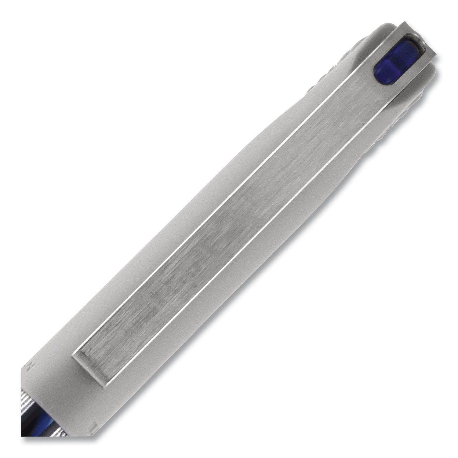 uni-ball VISION Needle Roller Ball Pen, Stick, Fine 0.7 mm, Blue Ink, Gray/Clear/Blue Barrel, Dozen (1734904)