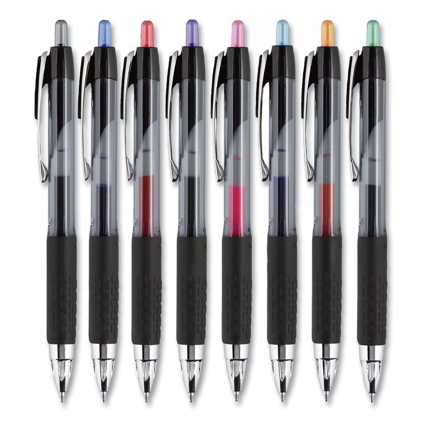 uni-ball Signo 207 Gel Pen, Retractable, Medium 0.7 mm, Assorted Ink and Barrel Colors, 8/Pack (40110)
