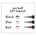 uni-ball 207 Impact Gel Stick Pen Refills, Bold 1 mm Conical Tip, Black Ink, 2/Pack (65808)
