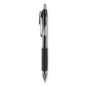 uni-ball Signo 207 Needle Point Gel Pen, Retractable, Medium 0.7 mm, Black Ink, Clear/Black Barrel, Dozen (1736097)