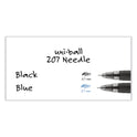 uni-ball Signo 207 Needle Point Gel Pen, Retractable, Medium 0.7 mm, Black Ink, Clear/Black Barrel, Dozen (1736097)