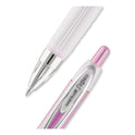 uni-ball Signo 207 Gel Pen, Retractable, Medium 0.7 mm, Black Ink, Translucent Pink/Translucent White Barrel, 2/Pack (1745148)