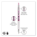 uni-ball Signo 207 Gel Pen, Retractable, Medium 0.7 mm, Black Ink, Translucent Pink/Translucent White Barrel, 2/Pack (1745148)