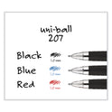 uni-ball Signo 207 Gel Pen, Retractable, Bold 1 mm, Black Ink, Smoke/Black Barrel, Dozen (1790895)