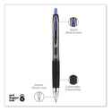 uni-ball Signo 207 Gel Pen, Retractable, Bold 1 mm, Blue Ink, Smoke/Black/Blue Barrel, Dozen (1790896)