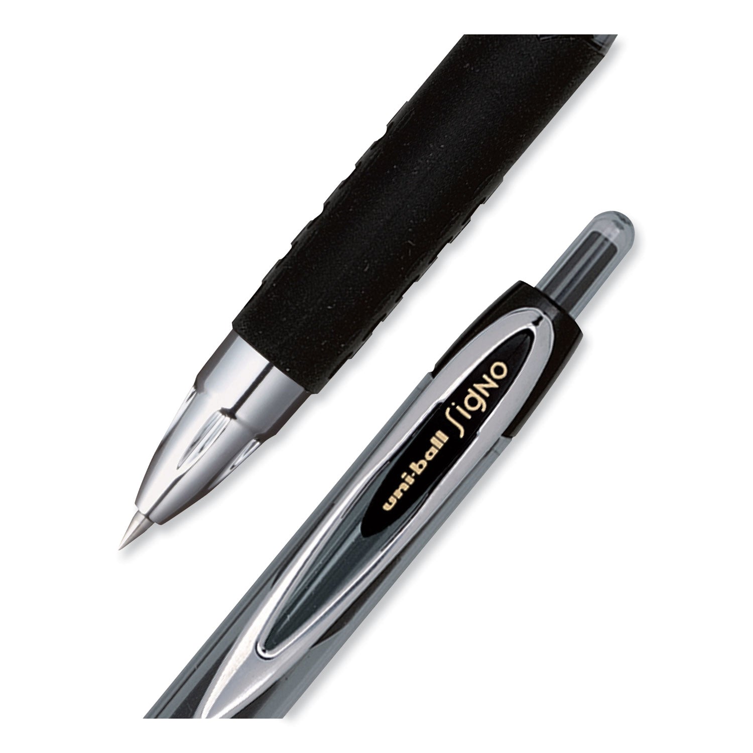 uni-ball 207 Signo Gel Ultra Micro Gel Pen, Retractable, Extra-Fine 0.38 mm, Black Ink, Clear/Black Barrel (1790922)