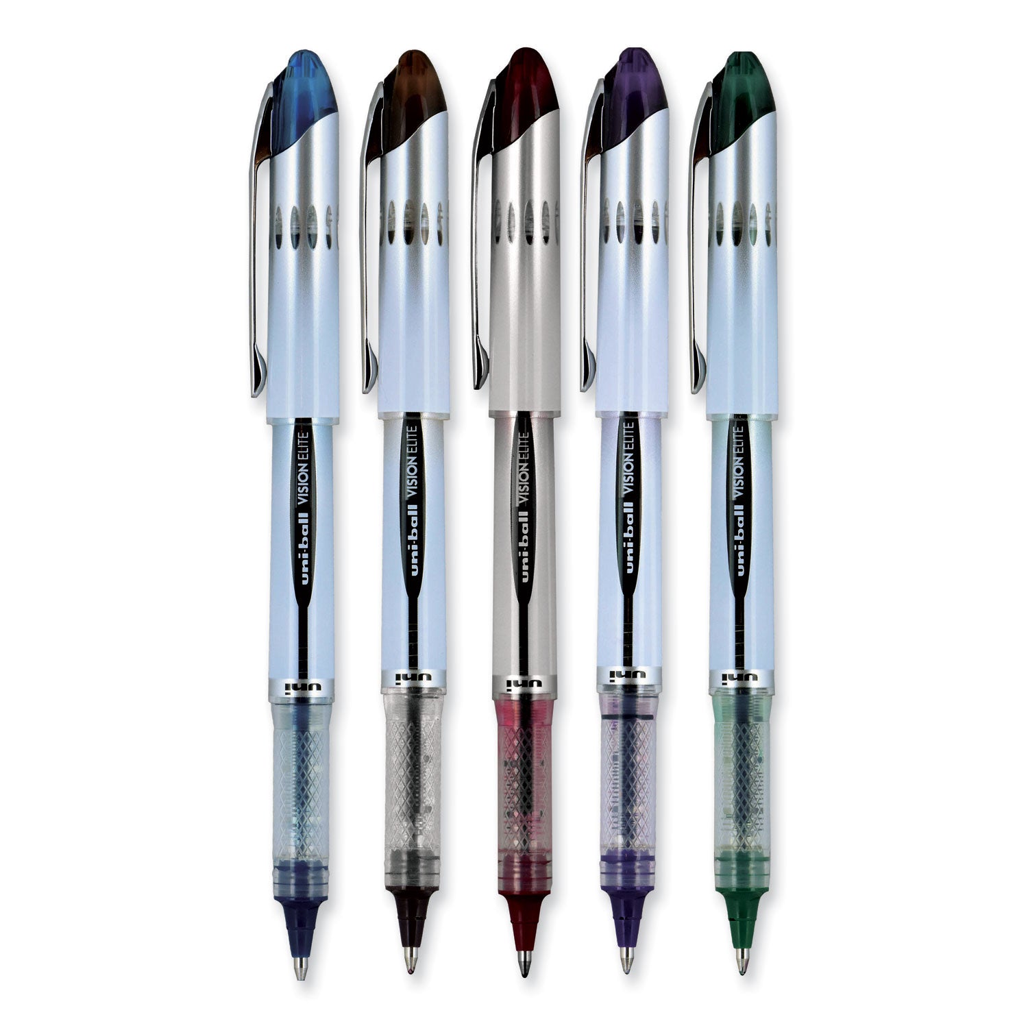 uni-ball VISION ELITE BLX Series Hybrid Gel Pen, Stick, Bold 0.8 mm, Assorted Ink and Barrel Colors, 5/Pack (1832404)
