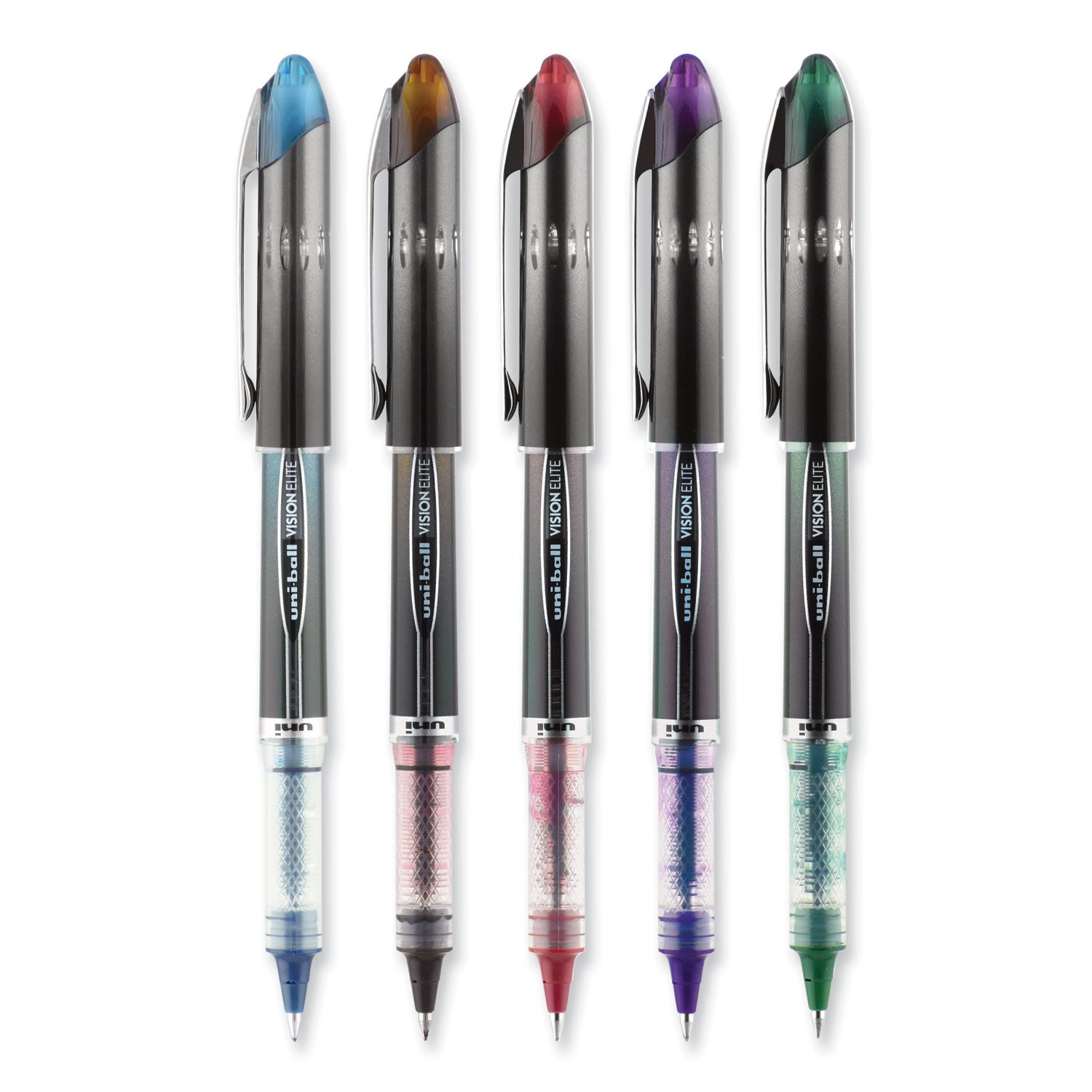 uni-ball VISION ELITE BLX Series Hybrid Gel Pen, Stick, Fine 0.5 mm, Assorted Ink and Barrel Colors, 5/Pack (1832410)