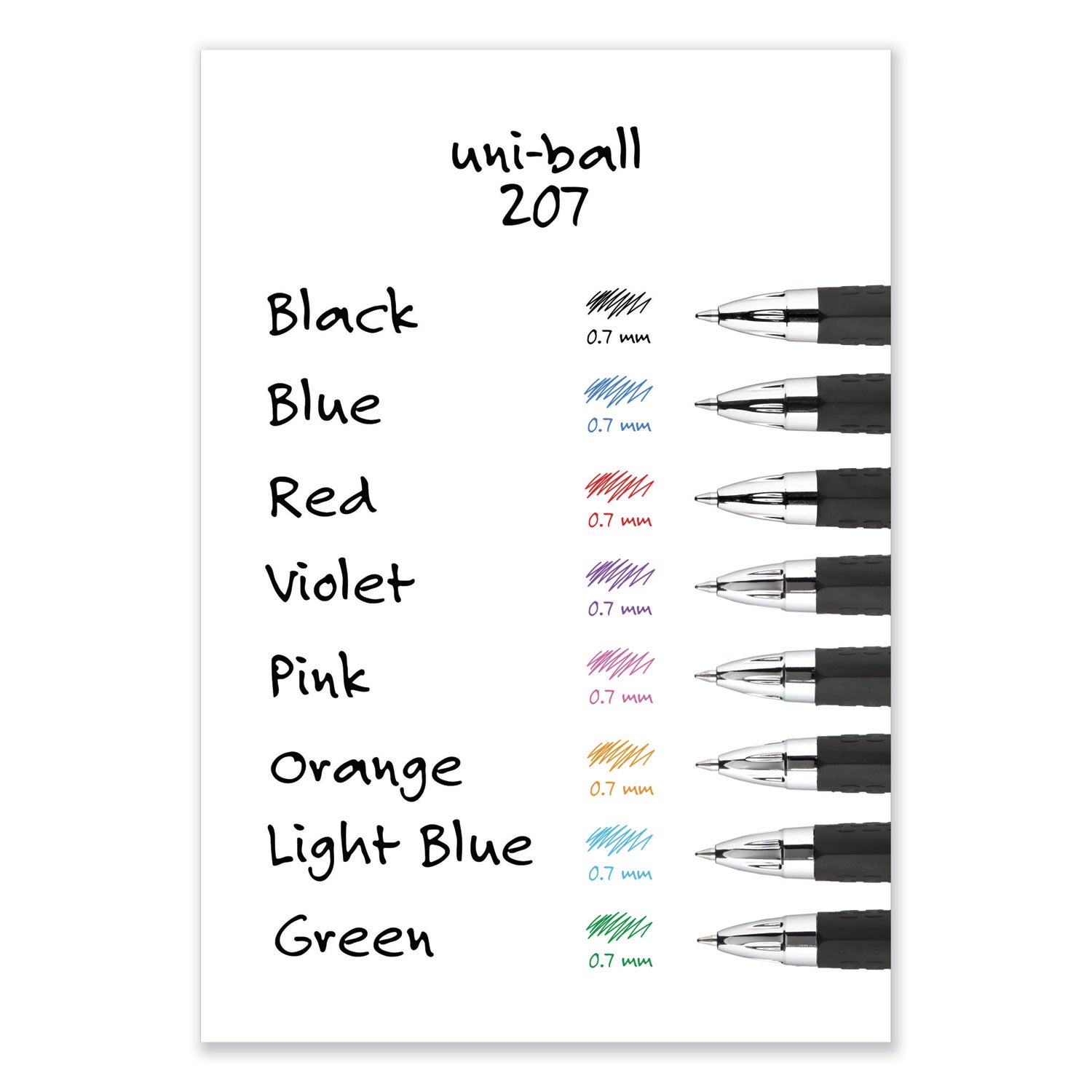 uni-ball Signo 207 Gel Pen Value Pack, Retractable, Medium 0.7 mm, Black Ink, Smoke/Black Barrel, 36/Box (1921063)