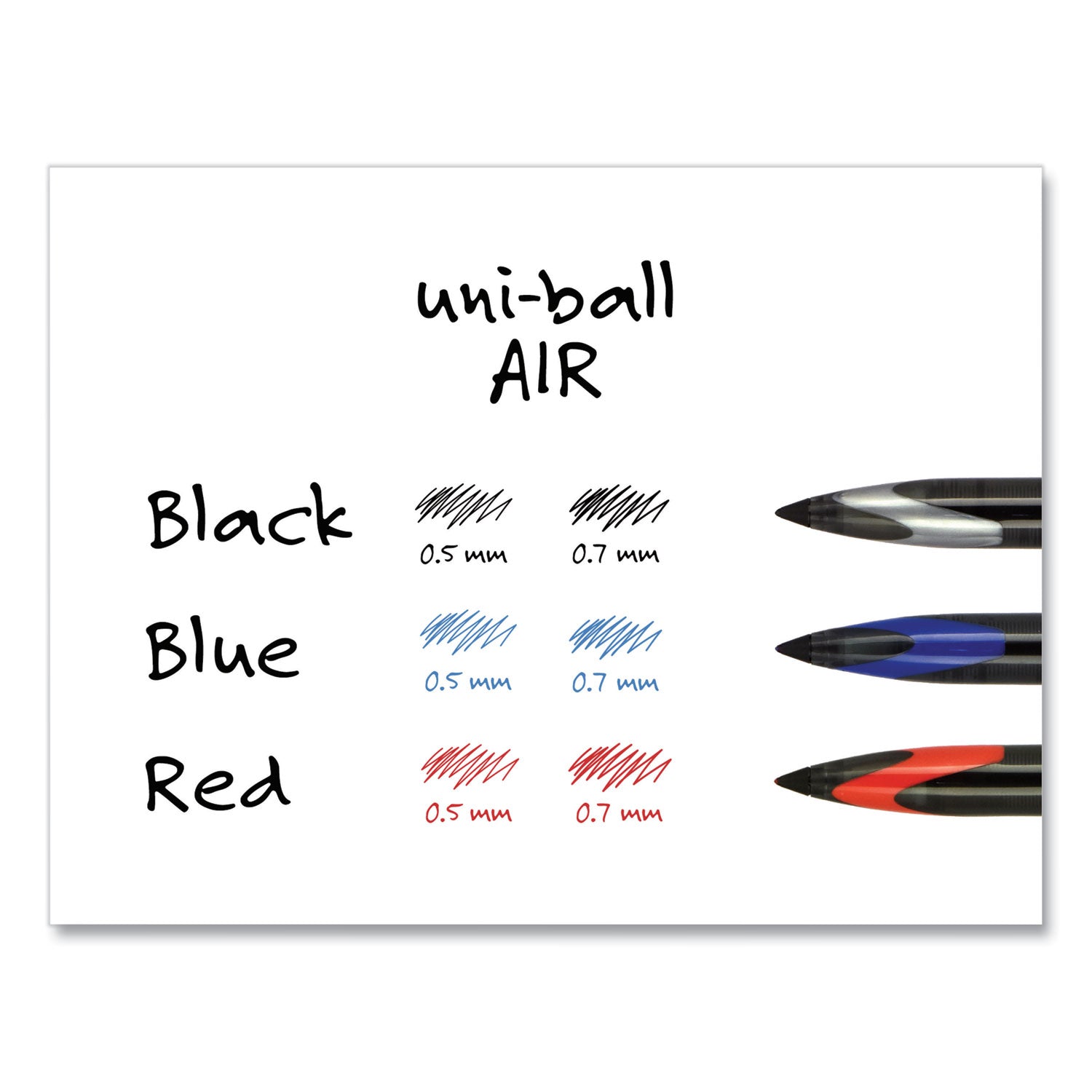 uni-ball AIR Porous Rollerball Pen, Medium 0.7 mm, Black Ink/Barrel, Dozen (1927631)