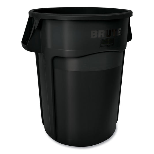 Rubbermaid Commercial Vented Round Brute Container, 44 gal, Plastic, Black (264360BK)