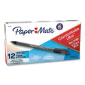 Paper Mate ComfortMate Ultra Ballpoint Pen, Stick, Medium 1 mm, Black Ink, Black Barrel, Dozen (6130187)