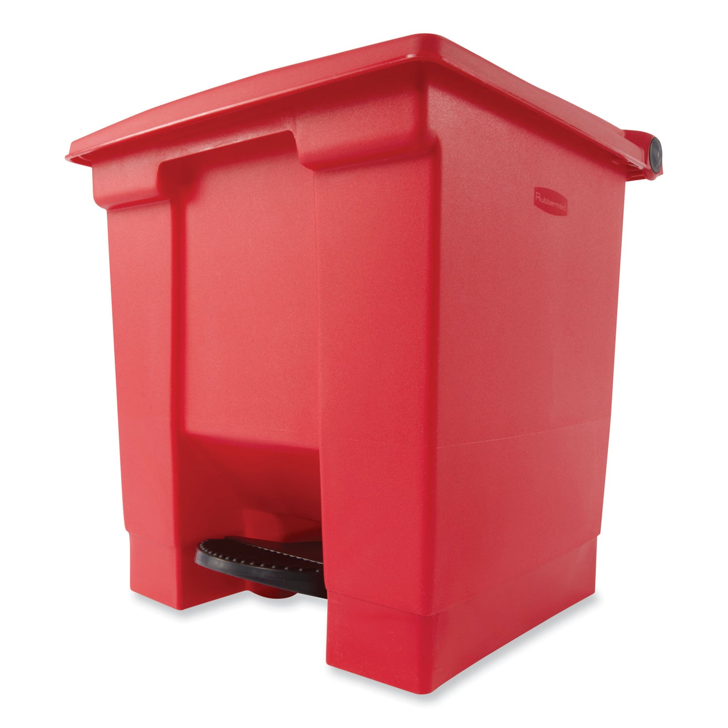 Rubbermaid Commercial Indoor Utility Step-On Waste Container, 8 gal, Plastic, Red (6143RED)