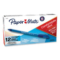 Paper Mate ComfortMate Ultra Ballpoint Pen, Stick, Medium 1 mm, Blue Ink, Blue Barrel, Dozen (6110187)