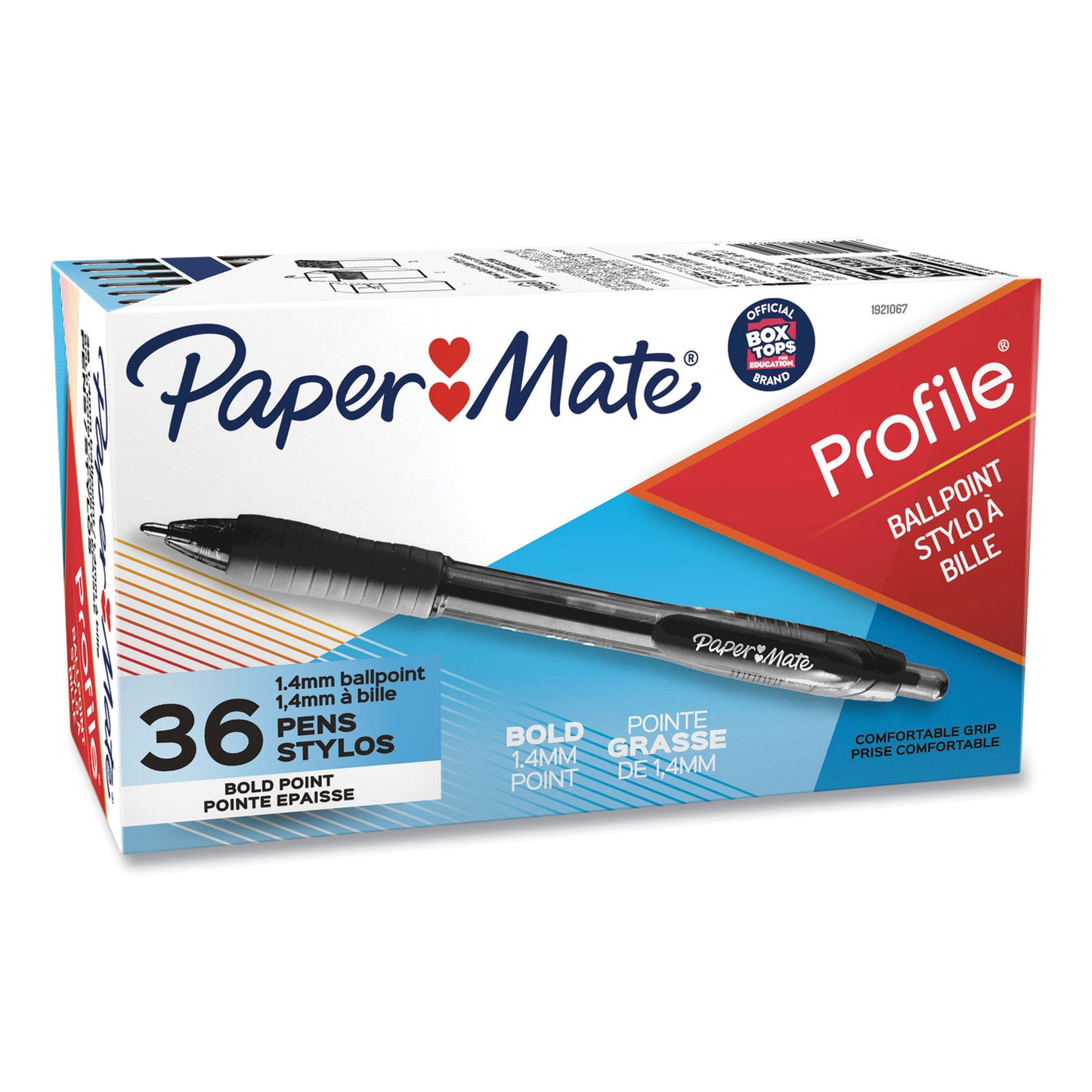 Paper Mate Profile Ballpoint Pen Value Pack, Retractable, Bold 1.4 mm, Black Ink, Translucent Black Barrel, 36/Box (1921067)