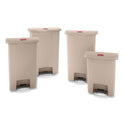 Rubbermaid Commercial Streamline Resin Step-On Container, Front Step Style, 13 gal, Polyethylene, Beige (1883458)